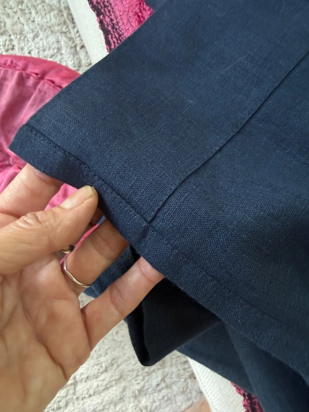 100% Linen Curtains - Long, Blue